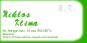 miklos klima business card